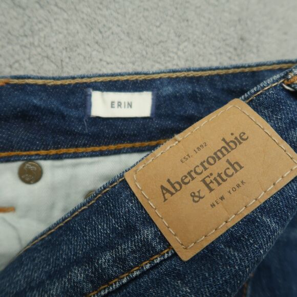Abercrombie & Fitch Jeans Women's Size 8R Blue Mid-Rise Erin Straight 32" Inseam - Picture 11 of 16